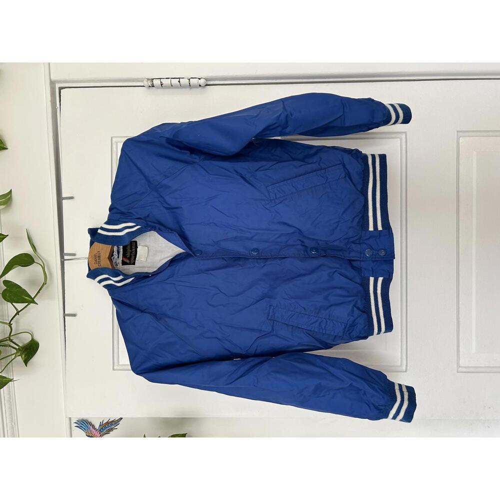 70’s Men's Baseball Coach Blue White Jacket VTG Plain Shipton Sports